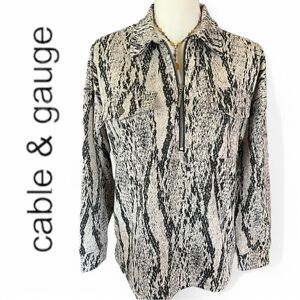 Cable and Guage Blouse with Snakelike Print Pattern, NEW